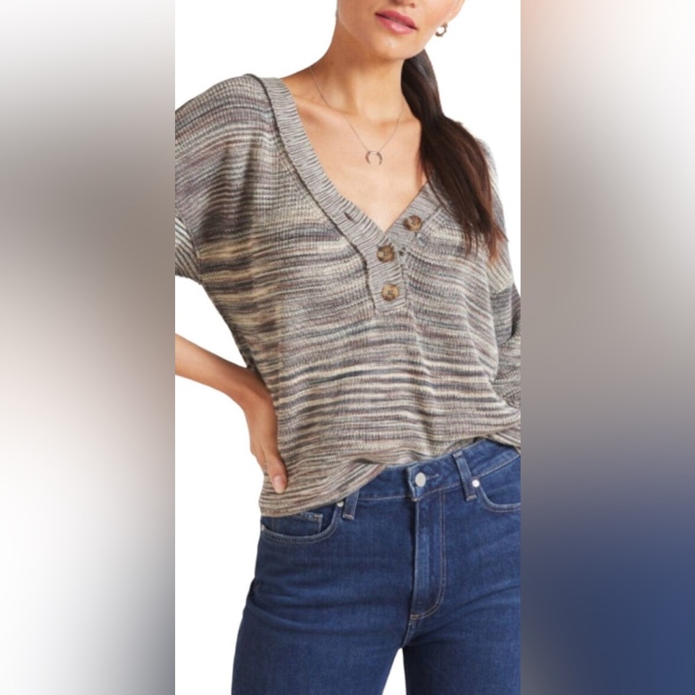 Free People Marble Ribbed Button Sweater
Mercury Henley Black